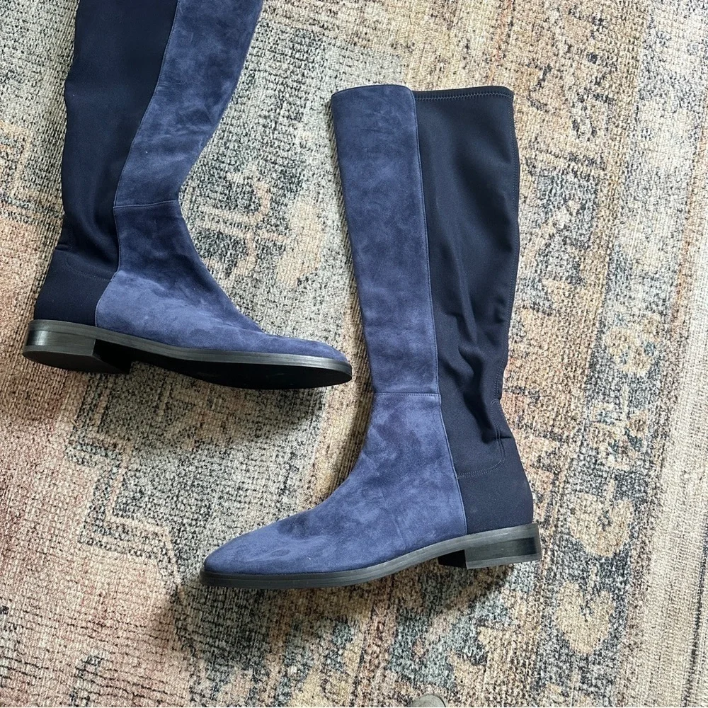 Stuart Weitzman Navy Suede Boots sz 11.5